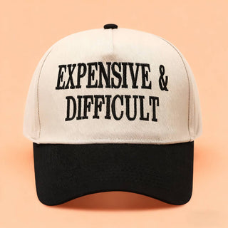 Black Retro Letter Embroidery Baseball Cap