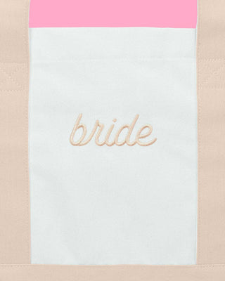 Embroidered Neutral Bride Tote Bag