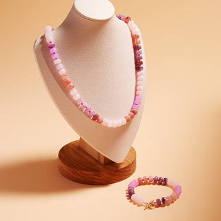 Flat Round Resin Bead Ombre Mixed Stretch Bracelet