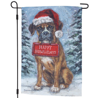 Boxer Happy Howlidays Garden Flag