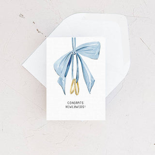 Mini Card - Wedding Rings & Bows Enclosure Card