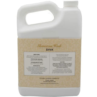 Gallon container of Tyler Candle Company Glamorous Wash on a white background