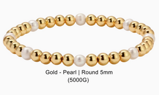 Gold and pearl beaded bracelet 