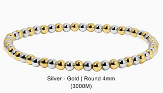 Two-tone silver and gold beaded bracelet 