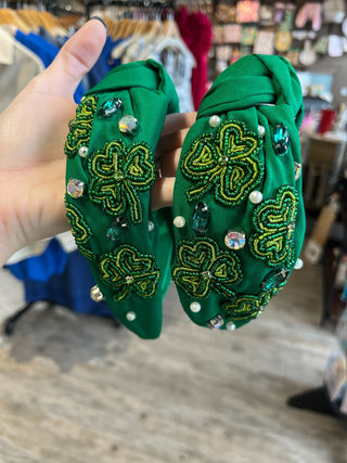 Shamrock Embellished Headband Green