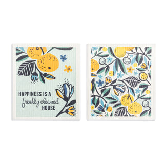 Citrus Blooms Biodegradable Dish Cloths Set