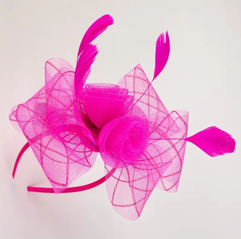 Hot Pink Feather Fascinator