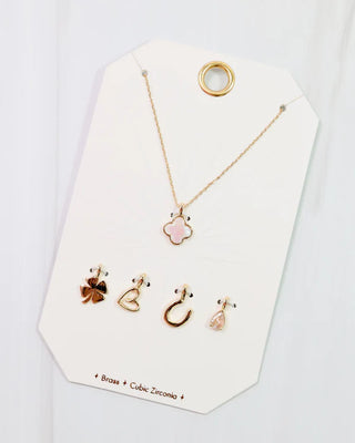 All The Luck Charm Necklace Set Gold