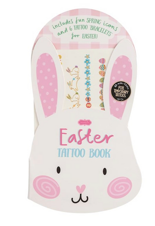 Easter tattoo book with bunny design on a white background