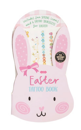 Easter tattoo book with bunny design on a white background