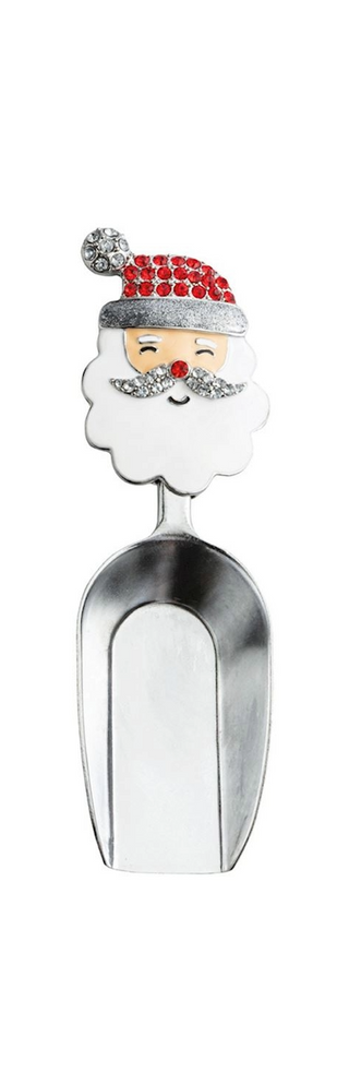 Decorative spoon shaped like a Santa Claus face on a white background
