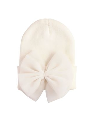 White hat with a bow on a white background