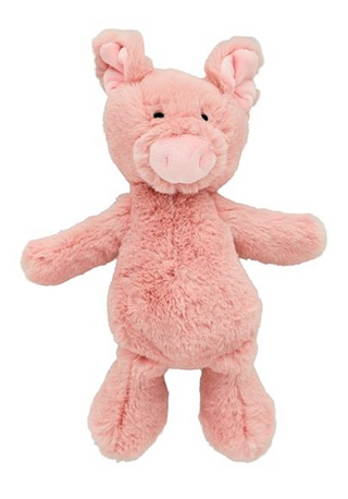 Plush toy pink pig on a white background