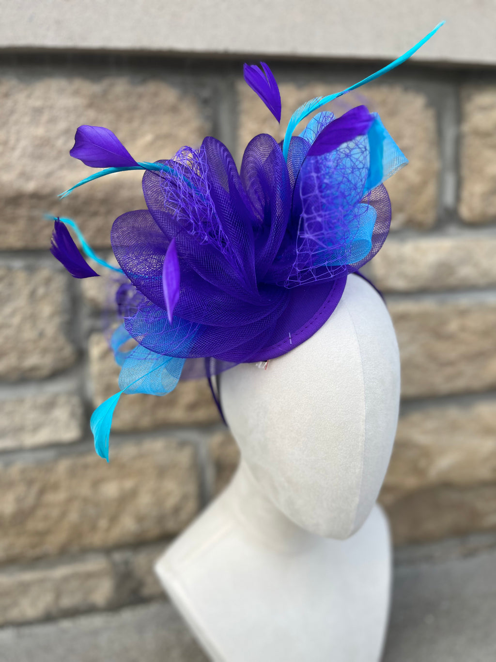 Purple & Blue Round Fascinator