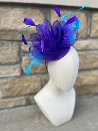 Purple & Blue Round Fascinator