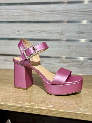 Pink Platform Heels with Pearl Details