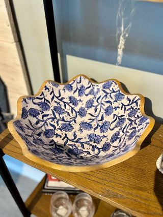 Large Block Print Enamel Bowl