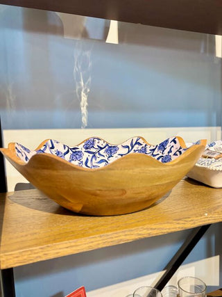 Large Block Print Enamel Bowl