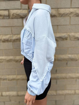 Blue Linen Pullover