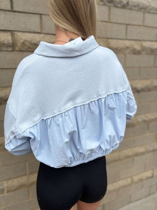 Blue Linen Pullover