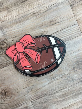 Red Bow Football Door Hanger Attachment