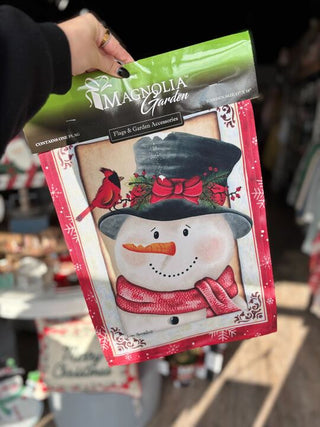 Snowman and Cardinal Flag