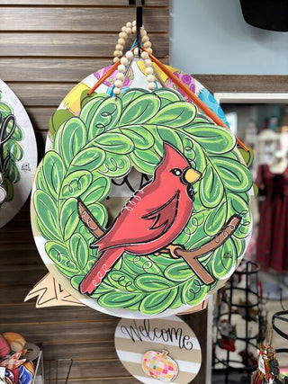 Cardinal Wreath Door Hanger