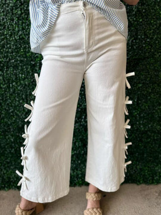 White Bow Jeans