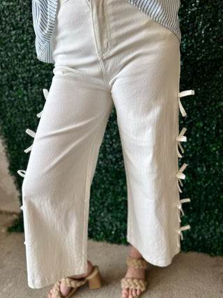 White Bow Jeans