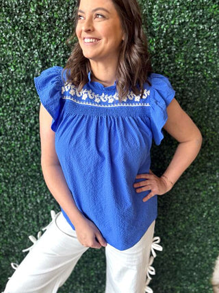 Blue Floral Top 