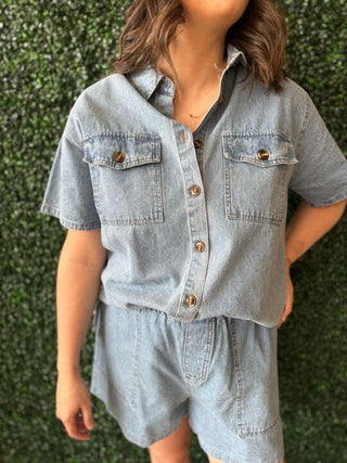 Denim Button Up Top 