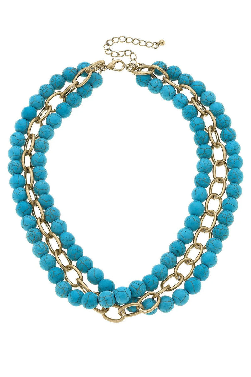 Kaycee 3Row Turquoise Necklace