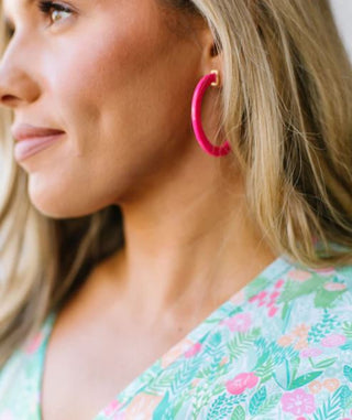 Large Hot Pink Acrylic Hoop