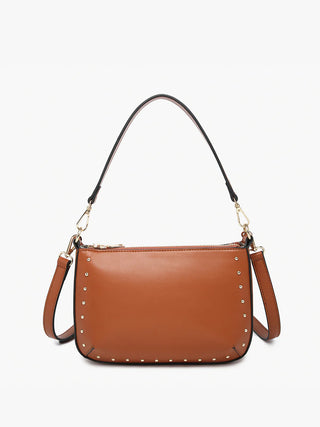 Carmen Brown Studded Crossbody