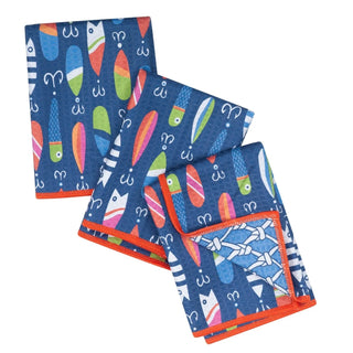 Navy Kate Nelligan Reversible Mini Towels