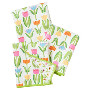 Mary Engelbreit Tulips Reversible Mini Towels