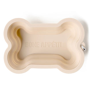 Collapsible Doggie Dish Taupe