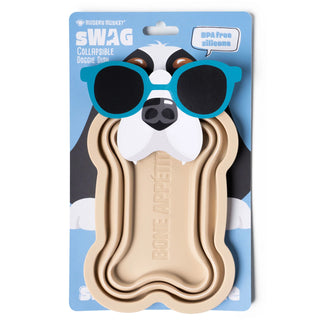Collapsible Doggie Dish Taupe