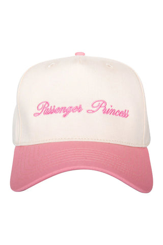 Cap with 'Passenger Princess' text on a white background