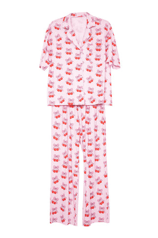 Cherry Bow Repeat Pajama Top