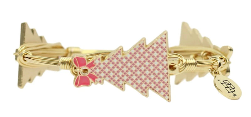 Bourbon & Boweties Pink Gingham Tree Bangle