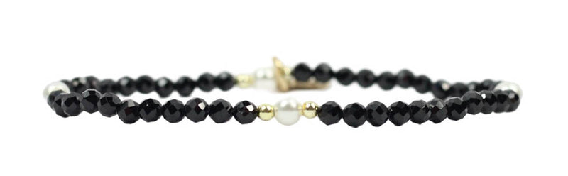 Bourbon & Boweties Black + Pearl Stacker Bracelet