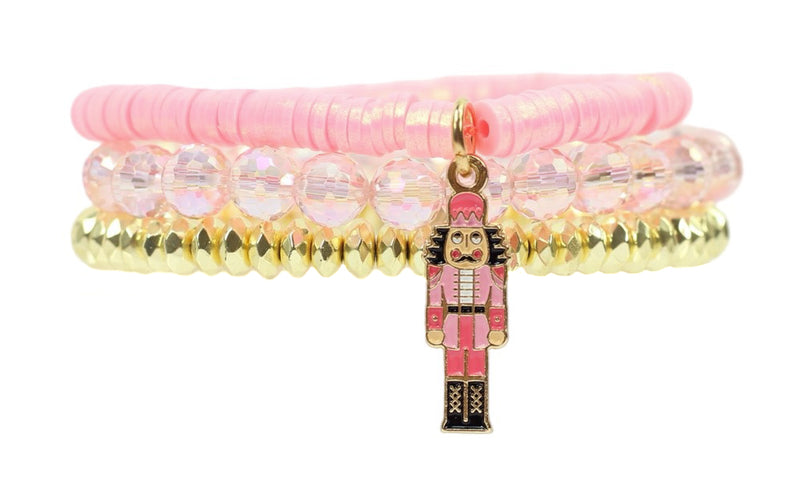 Bourbon & Boweties Pink Nutcracker Stretchy Stack