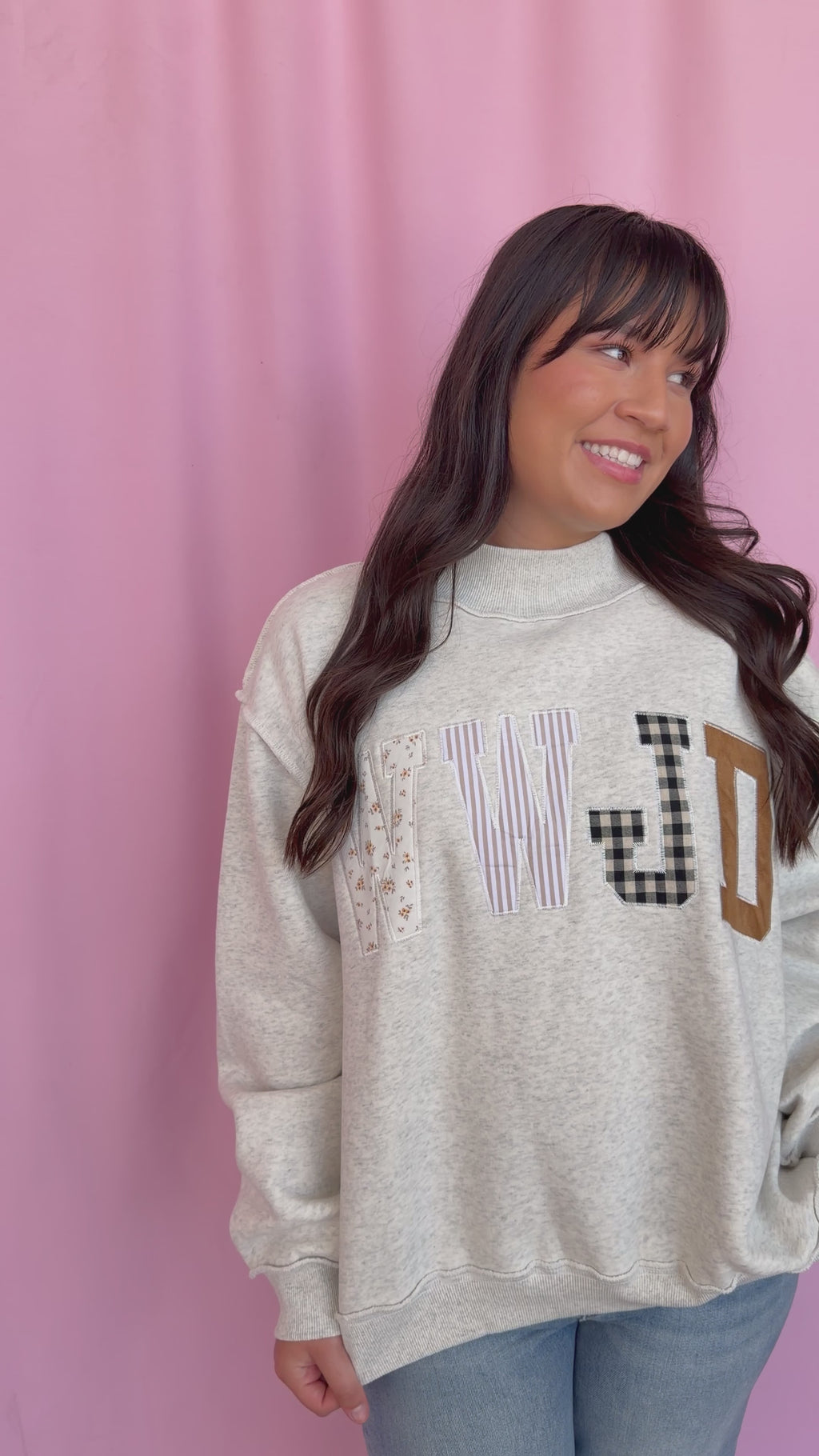 girl wearing a WWJD mockneck