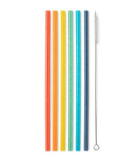 Retro Rainbow Glitter Straw Set