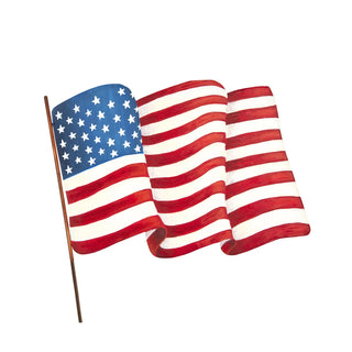 Waving American Flag Stake Decor