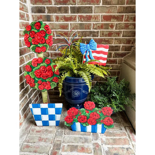 American Flag & Bow Stake Decor