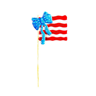 American Flag & Bow Stake Decor