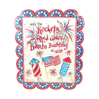 Rockets Red Glare Scalloped Sign