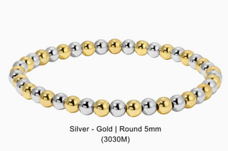 Silver and gold beaded bracelet